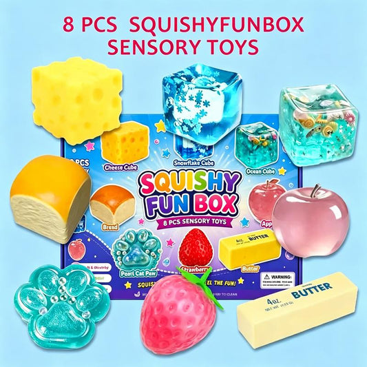 Squishy Fun Box 8pcs Sensory Stress Toys