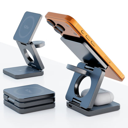 Foldable 3-in-1 Wireless Charging Stand for iPhone, Apple Watch & AirPods