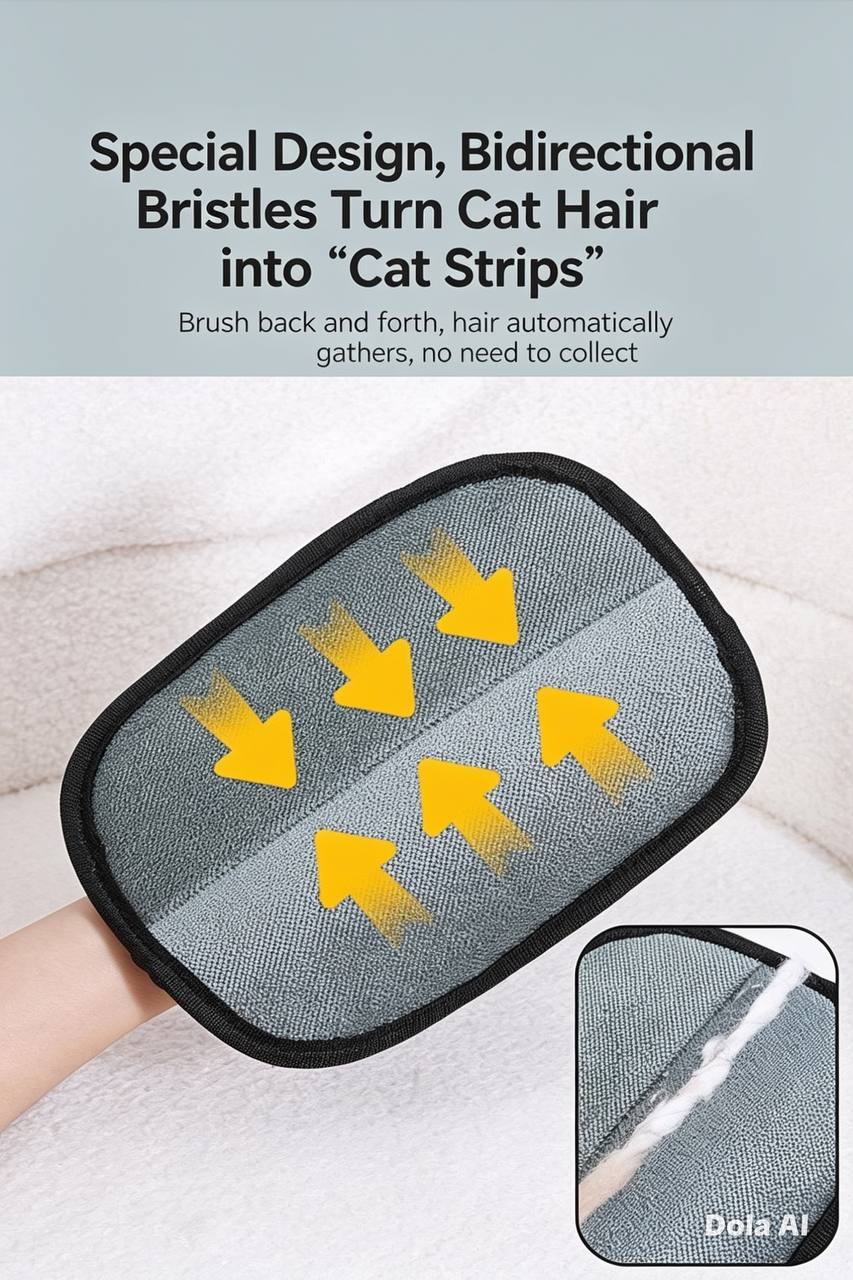 Double-Sided Pet Hair Remover Glove | Reusable Fur Catcher for Cats & Dogs
