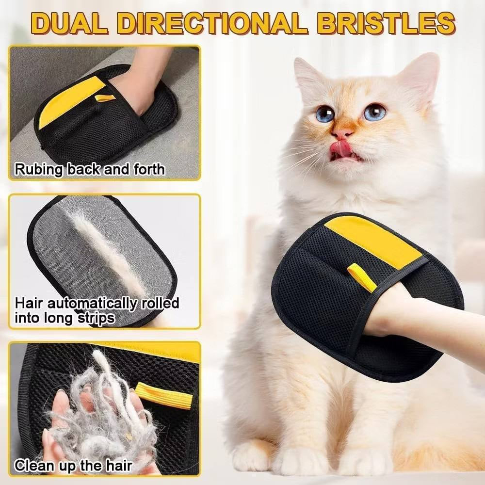 Double-Sided Pet Hair Remover Glove | Reusable Fur Catcher for Cats & Dogs