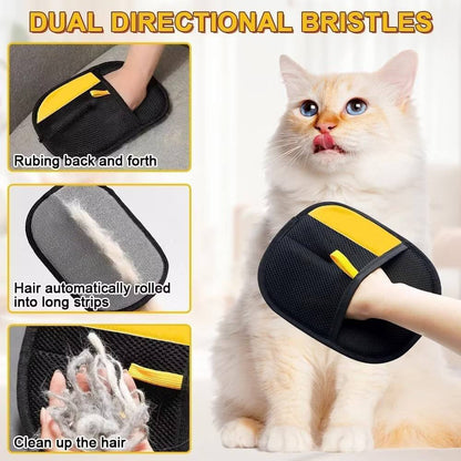 Double-Sided Pet Hair Remover Glove | Reusable Fur Catcher for Cats & Dogs